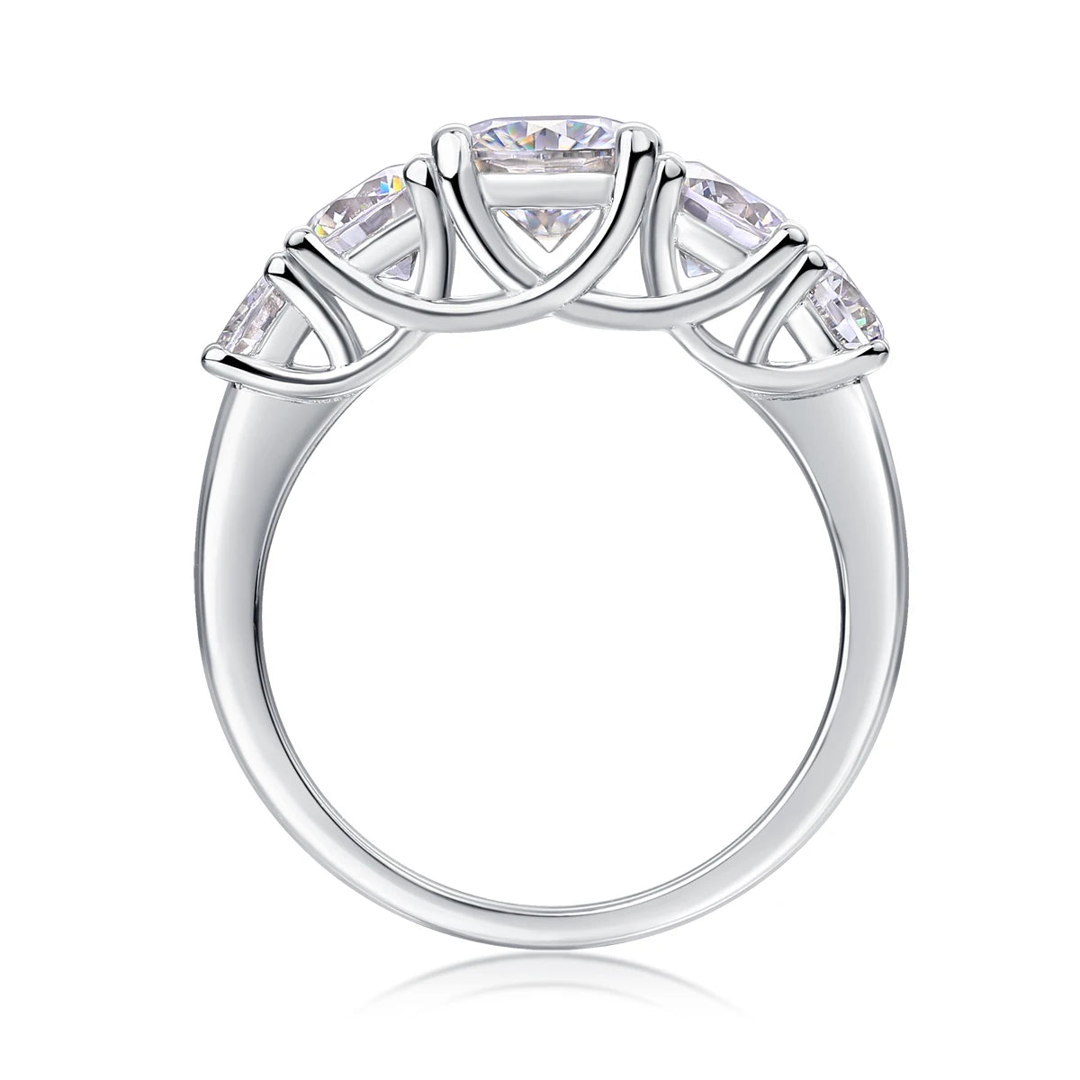 sterling silver jewelry - Silver Ring SLM0185R-White-6 detail view