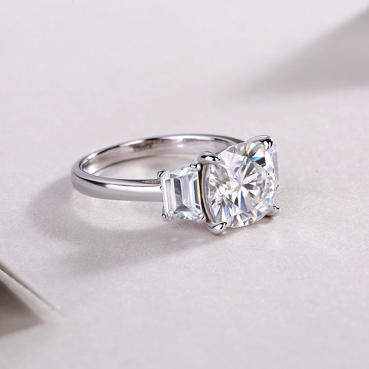 sterling silver jewelry - Silver Ring SLM0183R-White-6 detail view