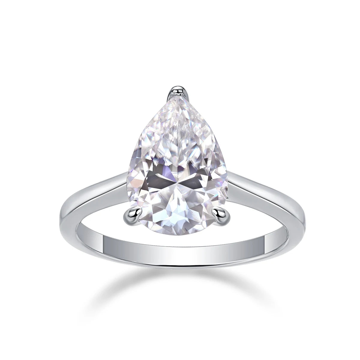 sterling silver jewelry - 12 Silver Ring SLM0173R-White-6 front view