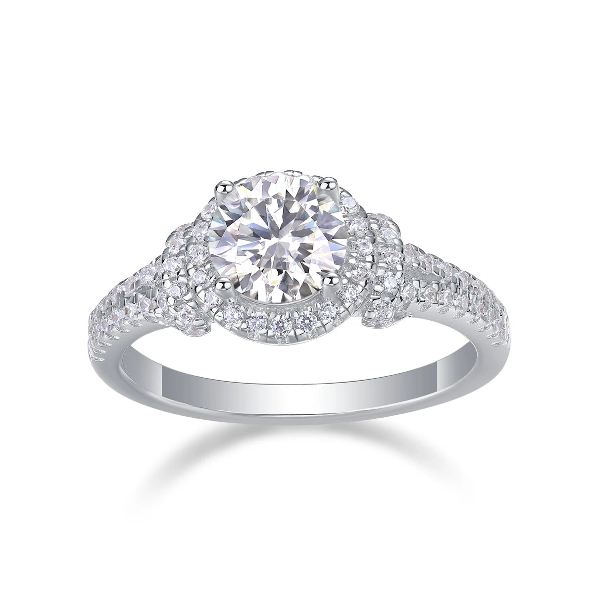 sterling silver jewelry - 16 Silver Ring SLM0168R-White-6 front view
