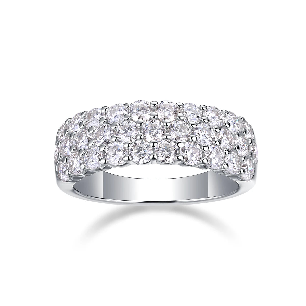 sterling silver jewelry - 18 Silver Ring SLM0166R-White-6 front view