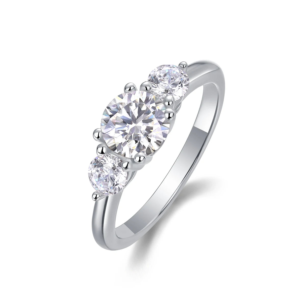 sterling silver jewelry - 21 Silver Ring SLM0163R-White-6 front view