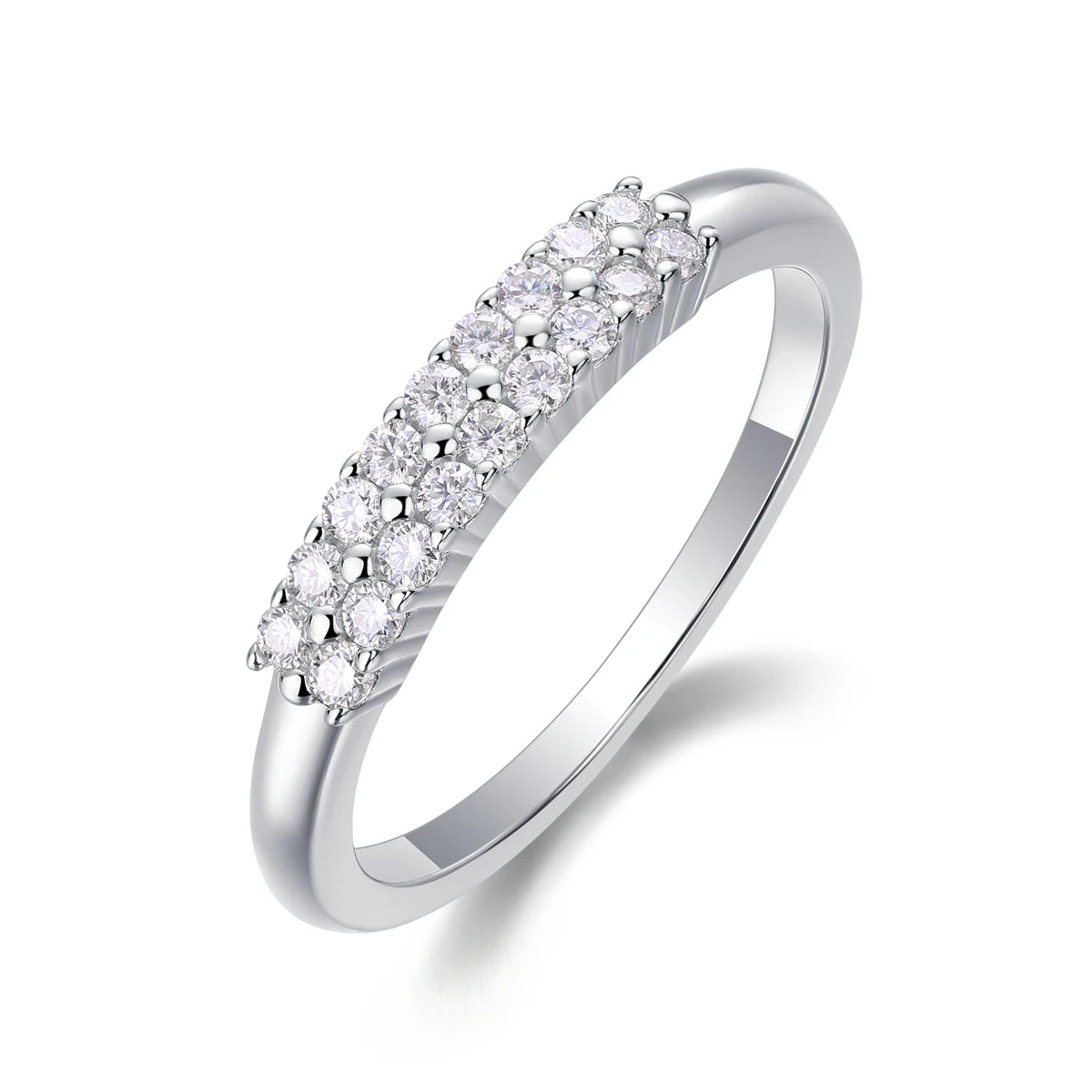 sterling silver jewelry - 26 Silver Ring SLM0158R-White-6 front view