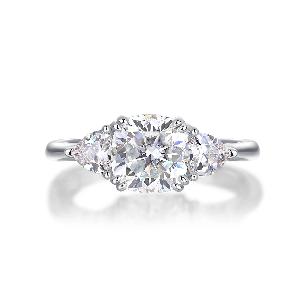 sterling silver jewelry - Silver Ring SLM0184R-White-6 front view