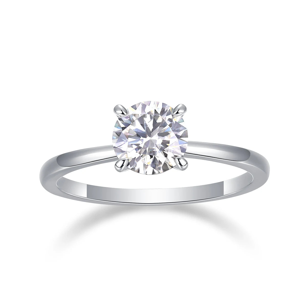 sterling silver jewelry - Silver Ring SLM0181R-White-6 front view