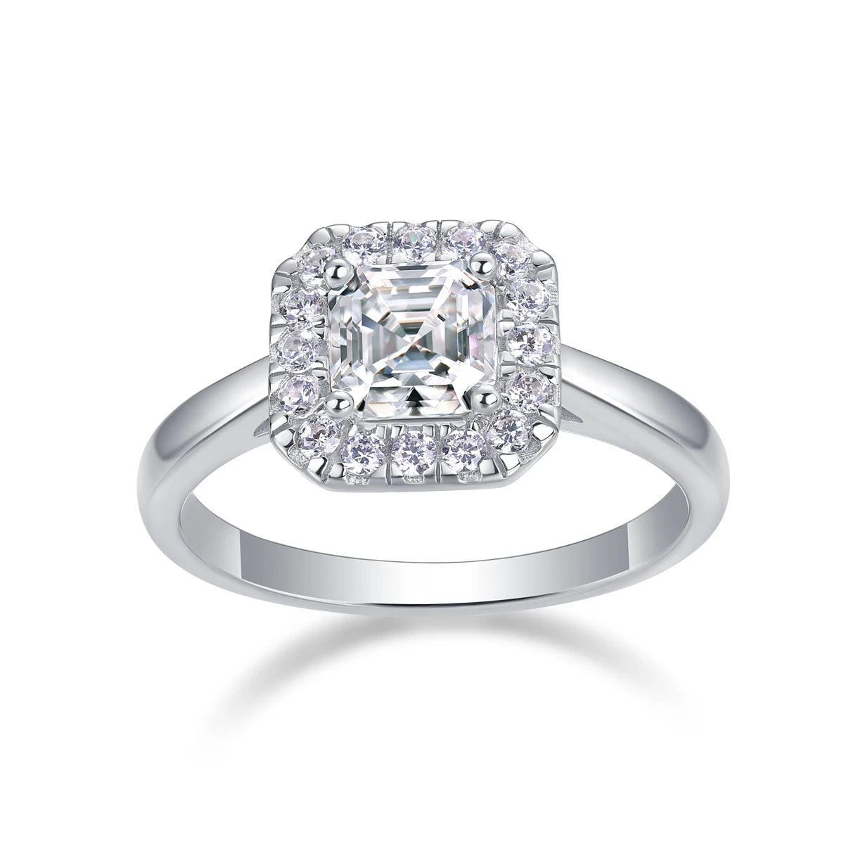 sterling silver jewelry - Silver Ring SLM0176R-White-6 front view