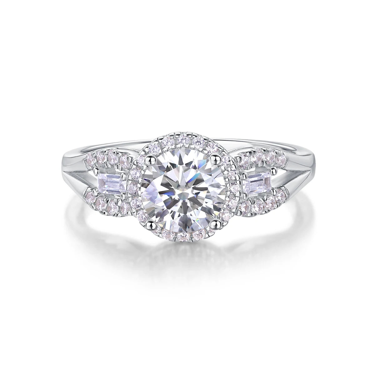 sterling silver jewelry - 11 Silver Ring SLM0174R-White-6 open view