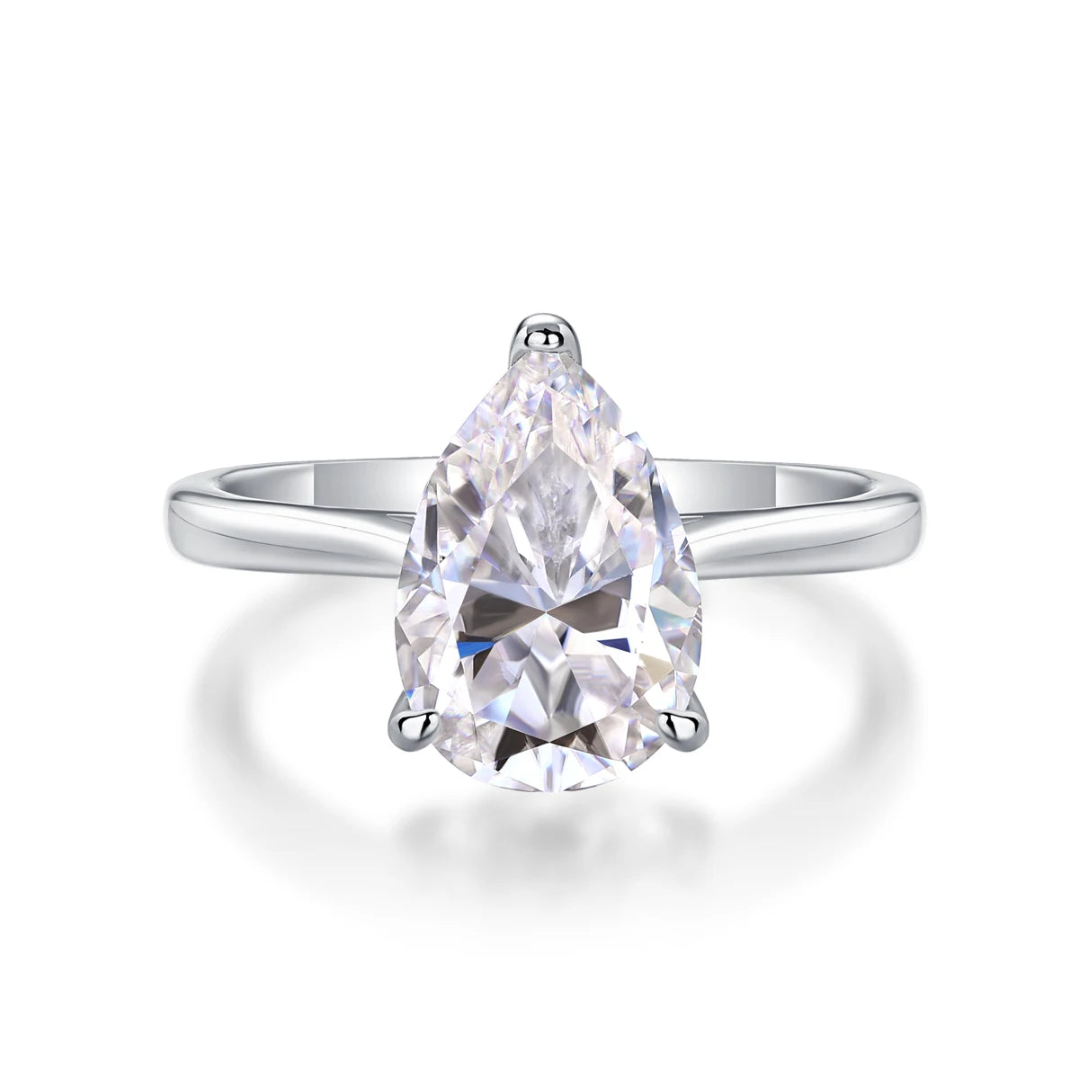sterling silver jewelry - 12 Silver Ring SLM0173R-White-6 open view