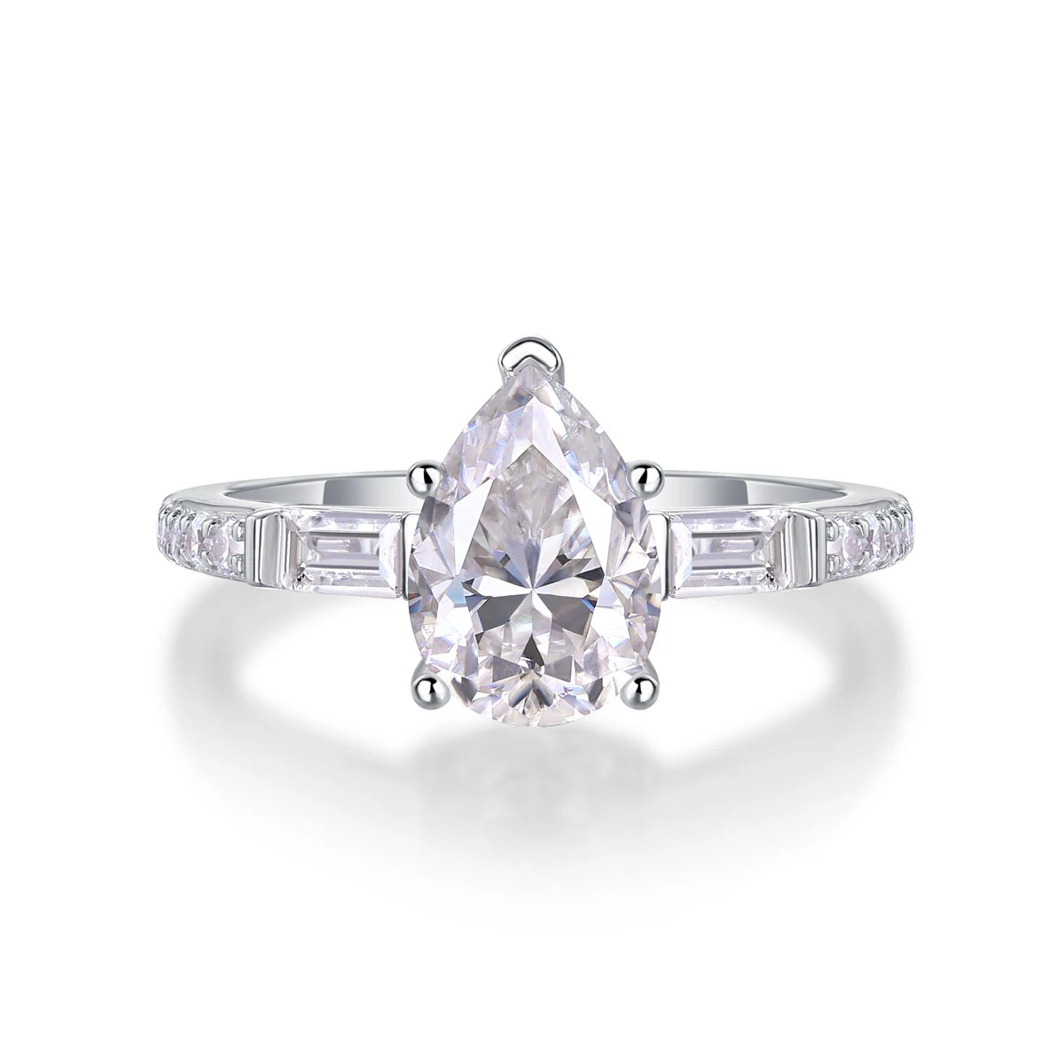 sterling silver jewelry - 13 Silver Ring SLM0171R-White-6 open view