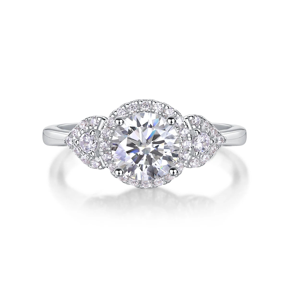 sterling silver jewelry - 14 Silver Ring SLM0170R-White-6 open view
