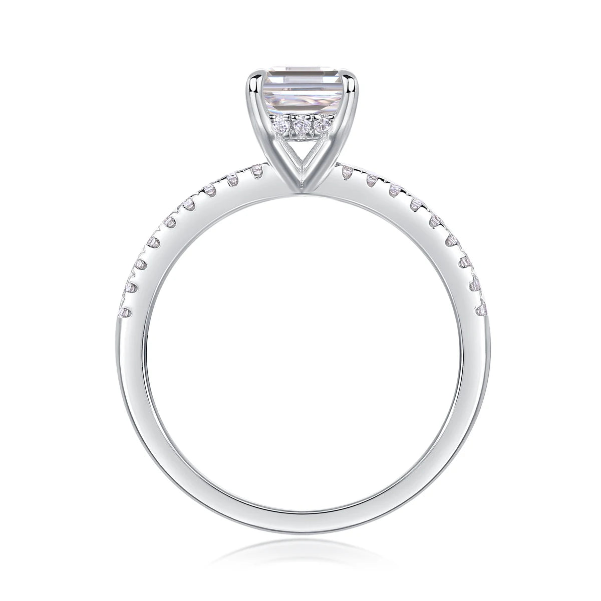 sterling silver jewelry - 20 Silver Ring SLM0164R-White-6 open view