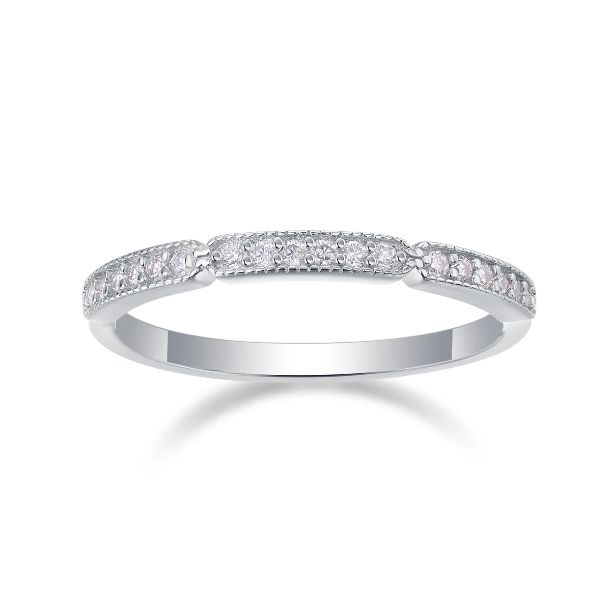 sterling silver jewelry - 22 Silver Ring SLM0162R-White-6 open view