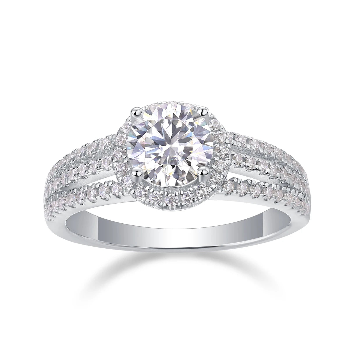 sterling silver jewelry - 25 Silver Ring SLM0159R-White-6 open view