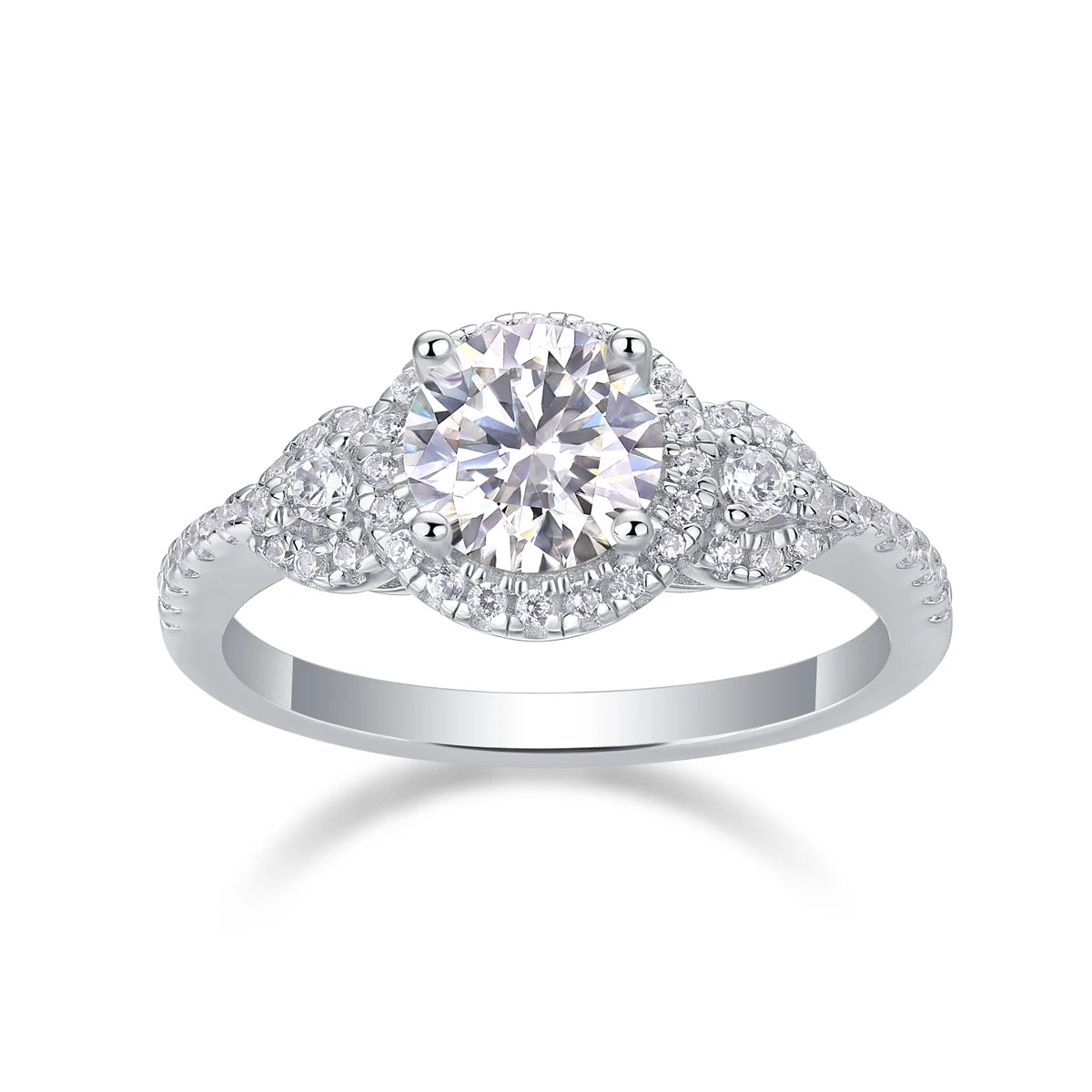 sterling silver jewelry - 32 Silver Ring SLM0152R-White-6 open view