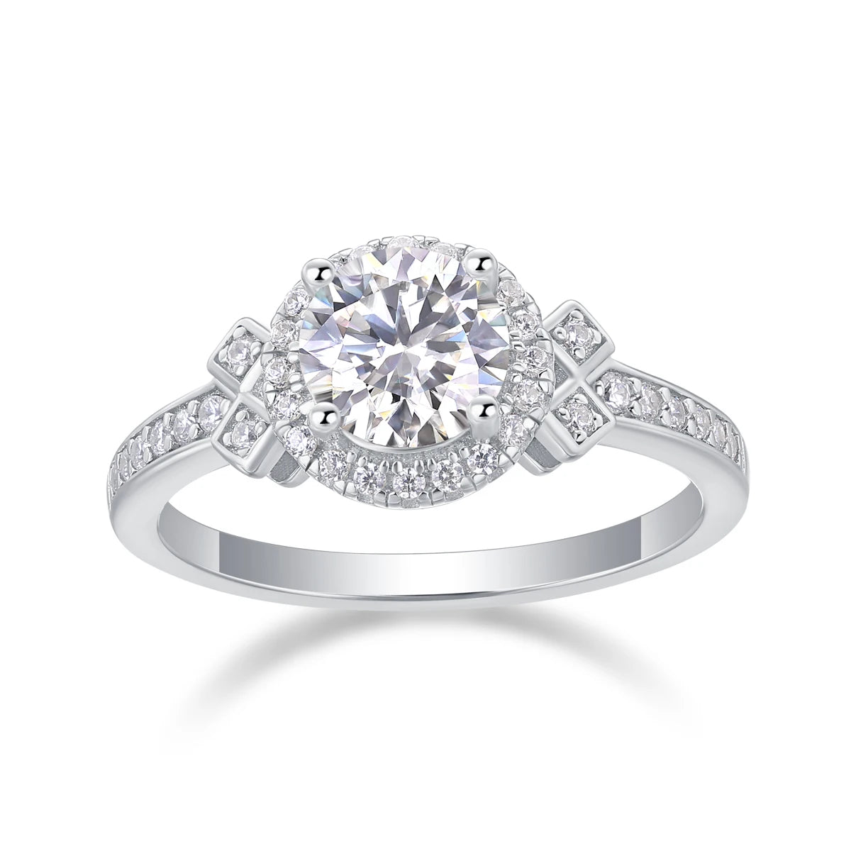 sterling silver jewelry - 35 Silver Ring SLM0149R-White-6 open view