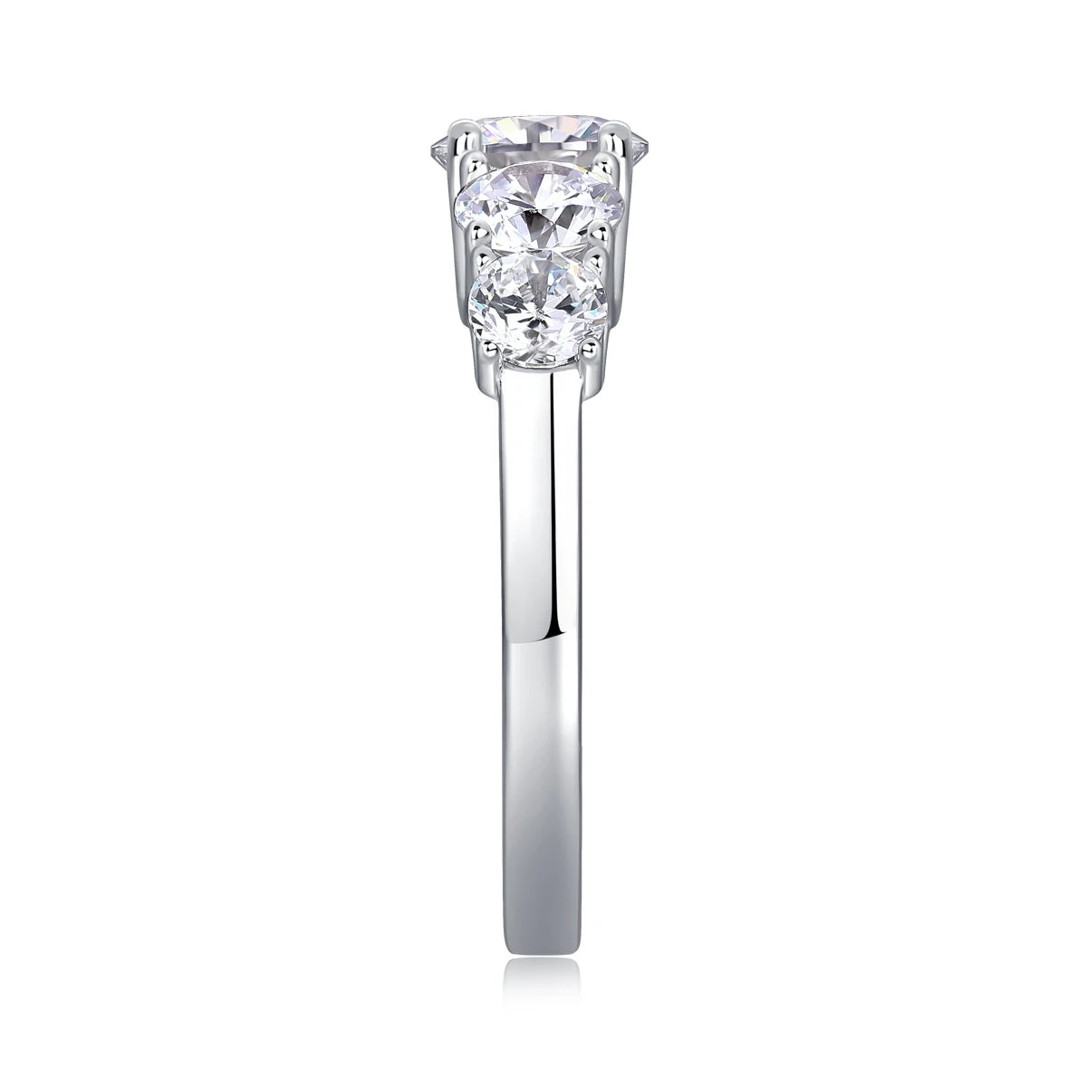 sterling silver jewelry - Silver Ring SLM0185R-White-6 open view