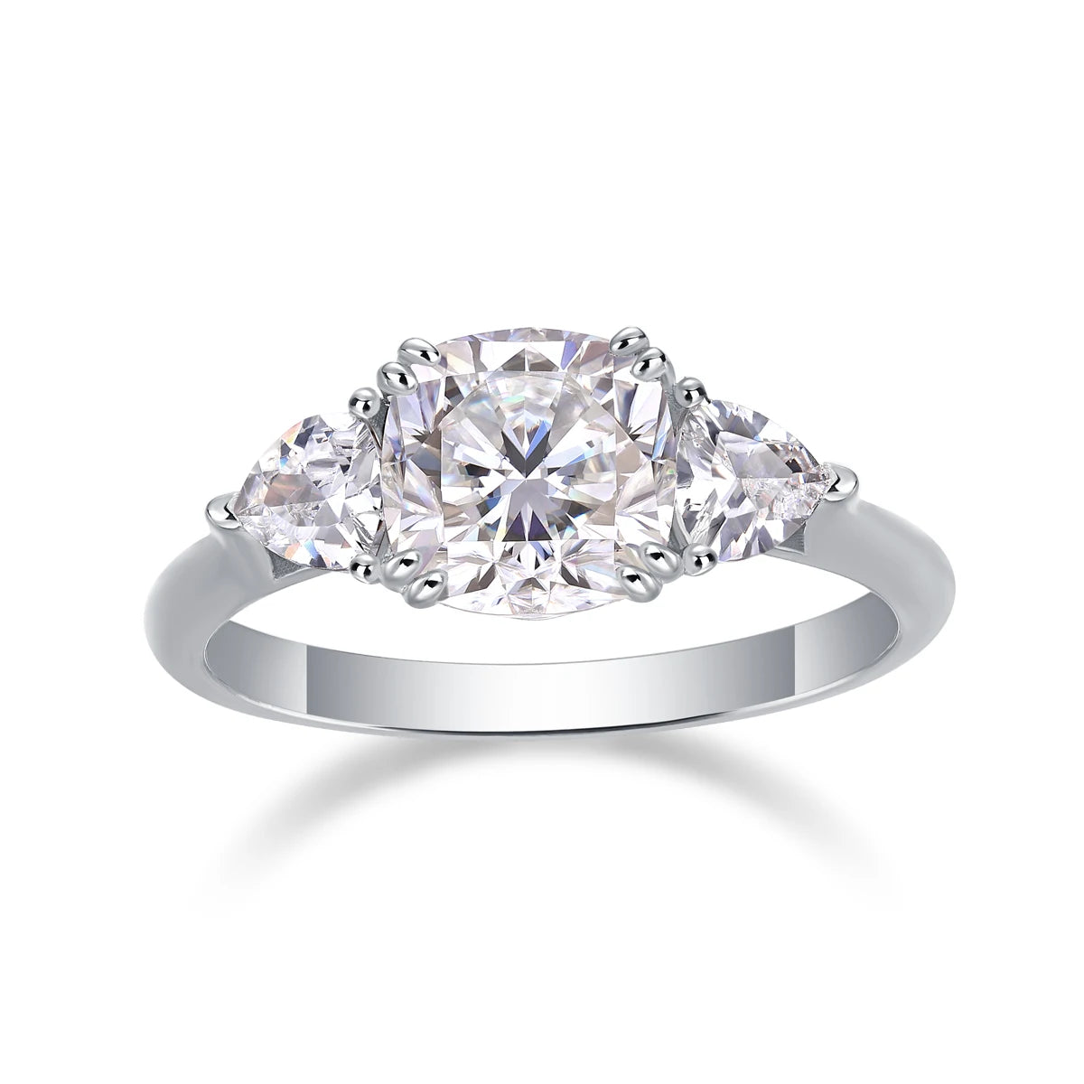 sterling silver jewelry - Silver Ring SLM0184R-White-6 open view