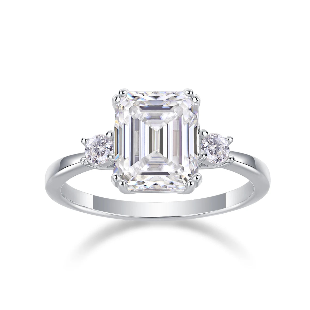 sterling silver jewelry - Silver Ring SLM0182R-White-6 open view
