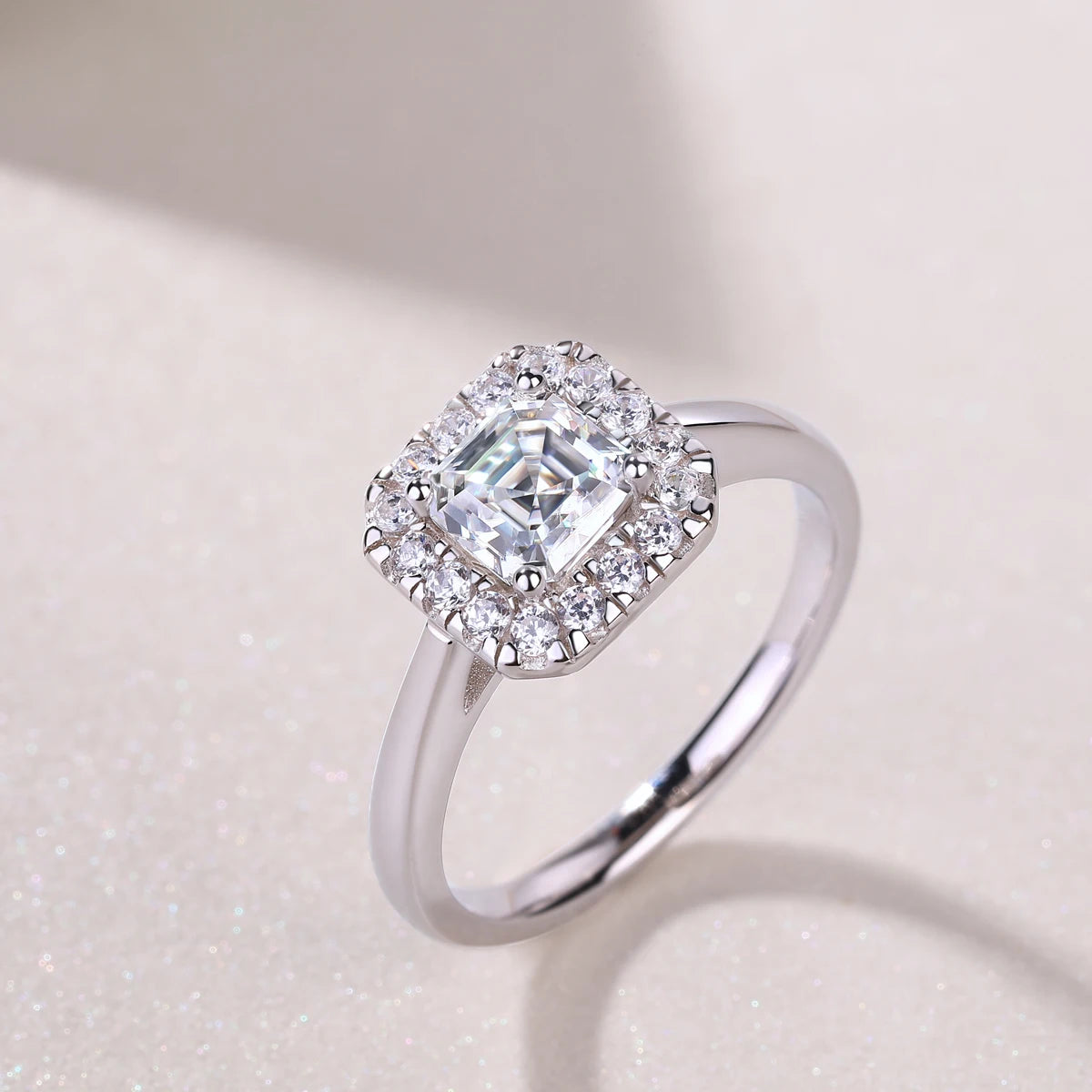 sterling silver jewelry - Silver Ring SLM0176R-White-6 product view 05
