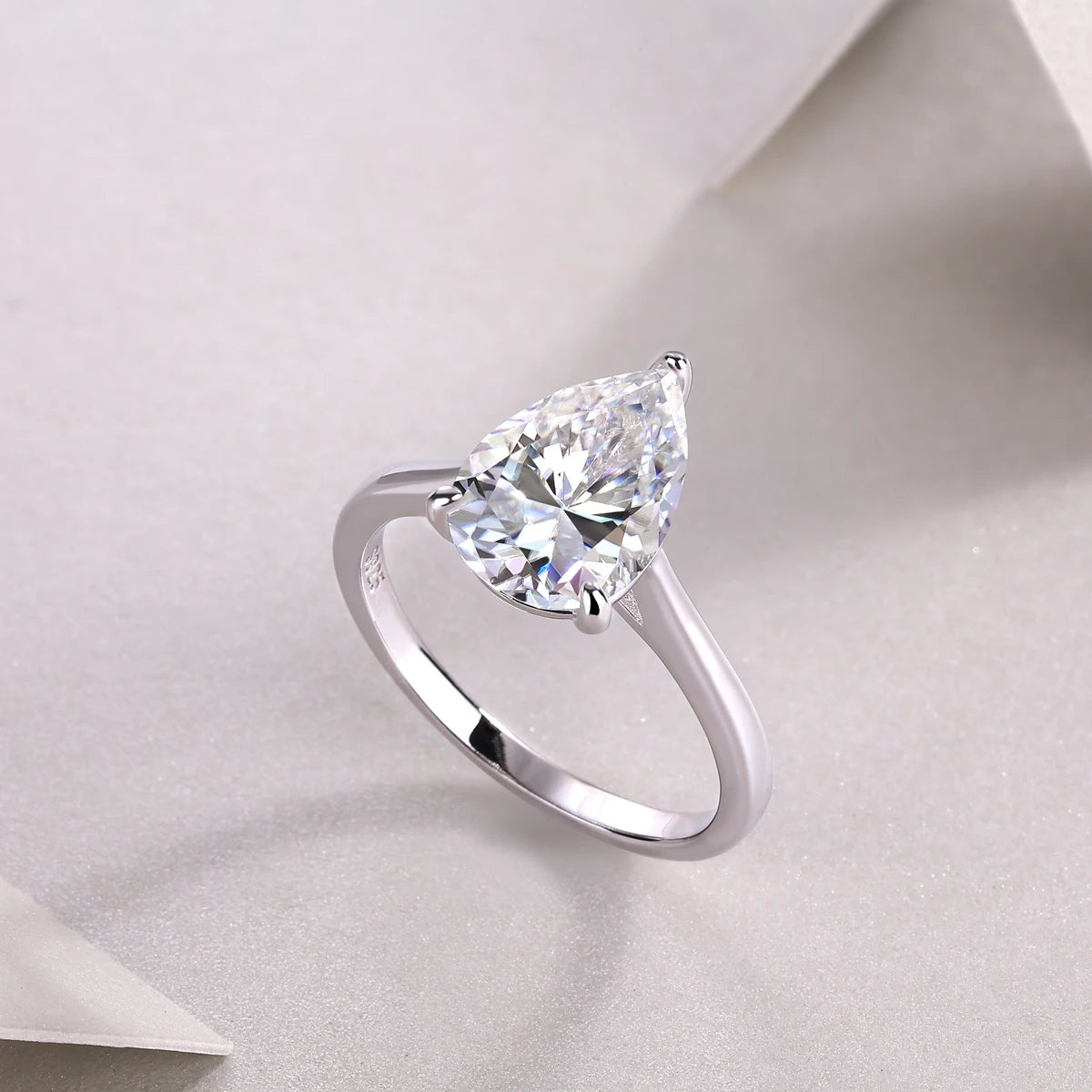sterling silver jewelry - 12 Silver Ring SLM0173R-White-6 product view 05