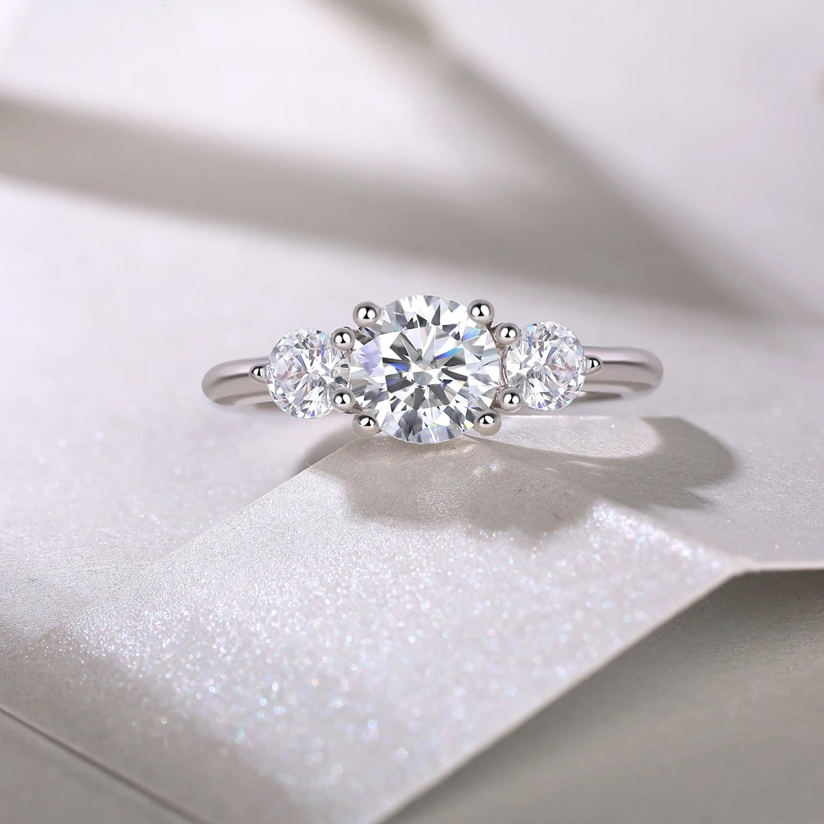 sterling silver jewelry - 21 Silver Ring SLM0163R-White-6 product view 05