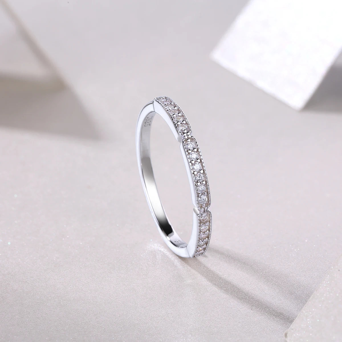 sterling silver jewelry - 22 Silver Ring SLM0162R-White-6 product view 06