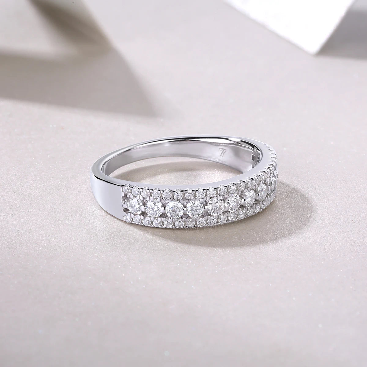 sterling silver jewelry - 23 Silver Ring SLM0161R-White-6 product view 06