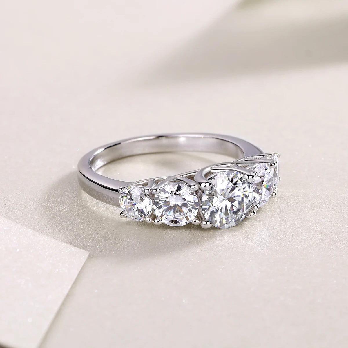 sterling silver jewelry - Silver Ring SLM0185R-White-6 product view 06
