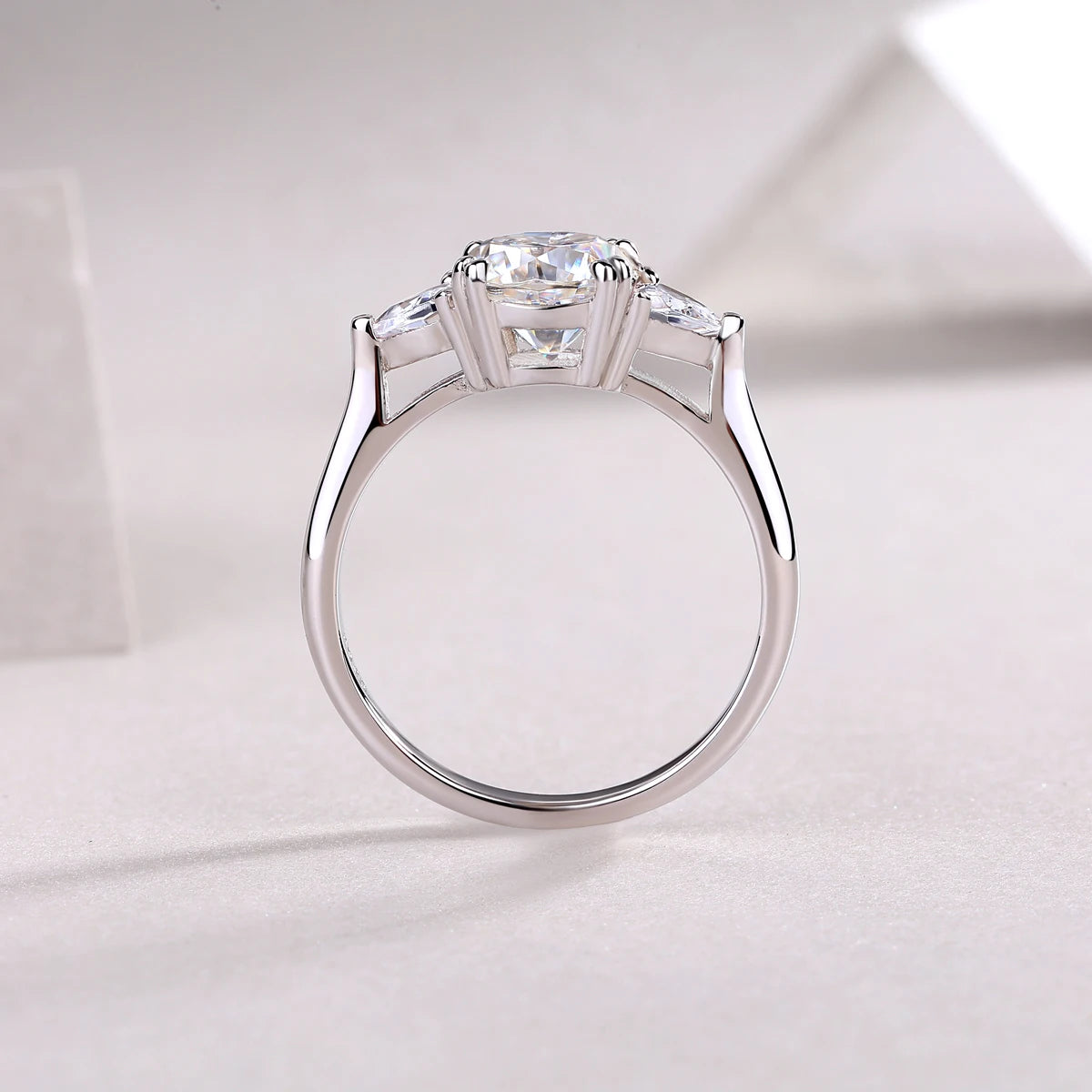 sterling silver jewelry - Silver Ring SLM0184R-White-6 product view 05