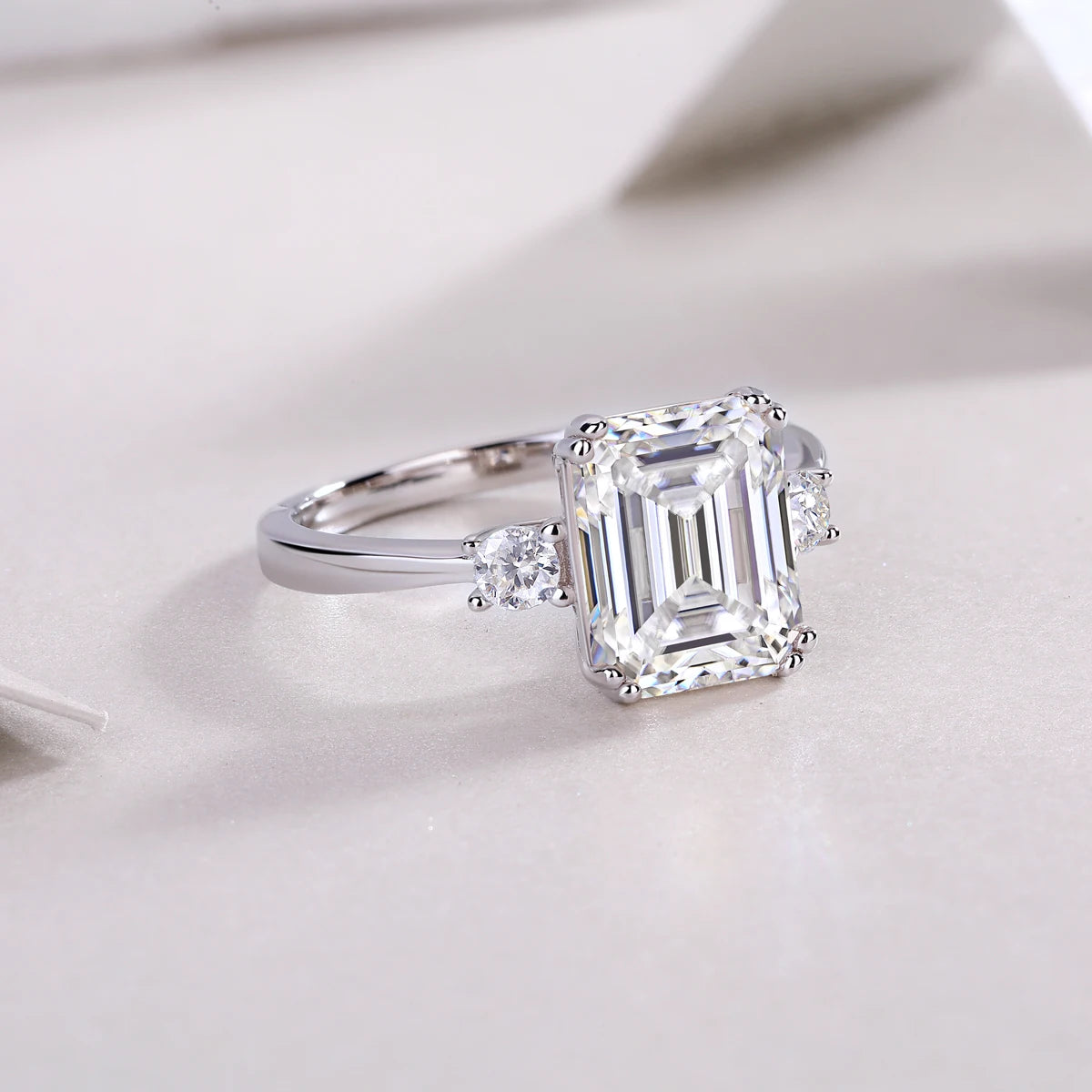 sterling silver jewelry - Silver Ring SLM0182R-White-6 product view 05