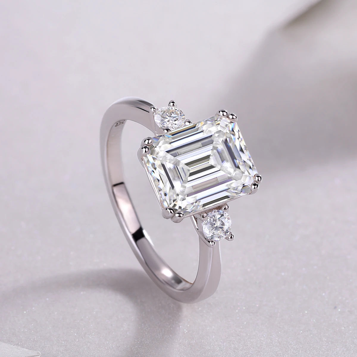 sterling silver jewelry - Silver Ring SLM0182R-White-6 product view 06