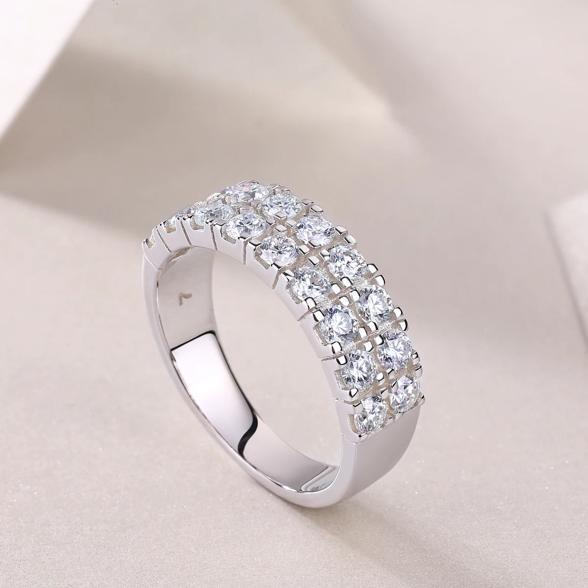 sterling silver jewelry - Silver Ring SLM0178R-White-6 product view 05