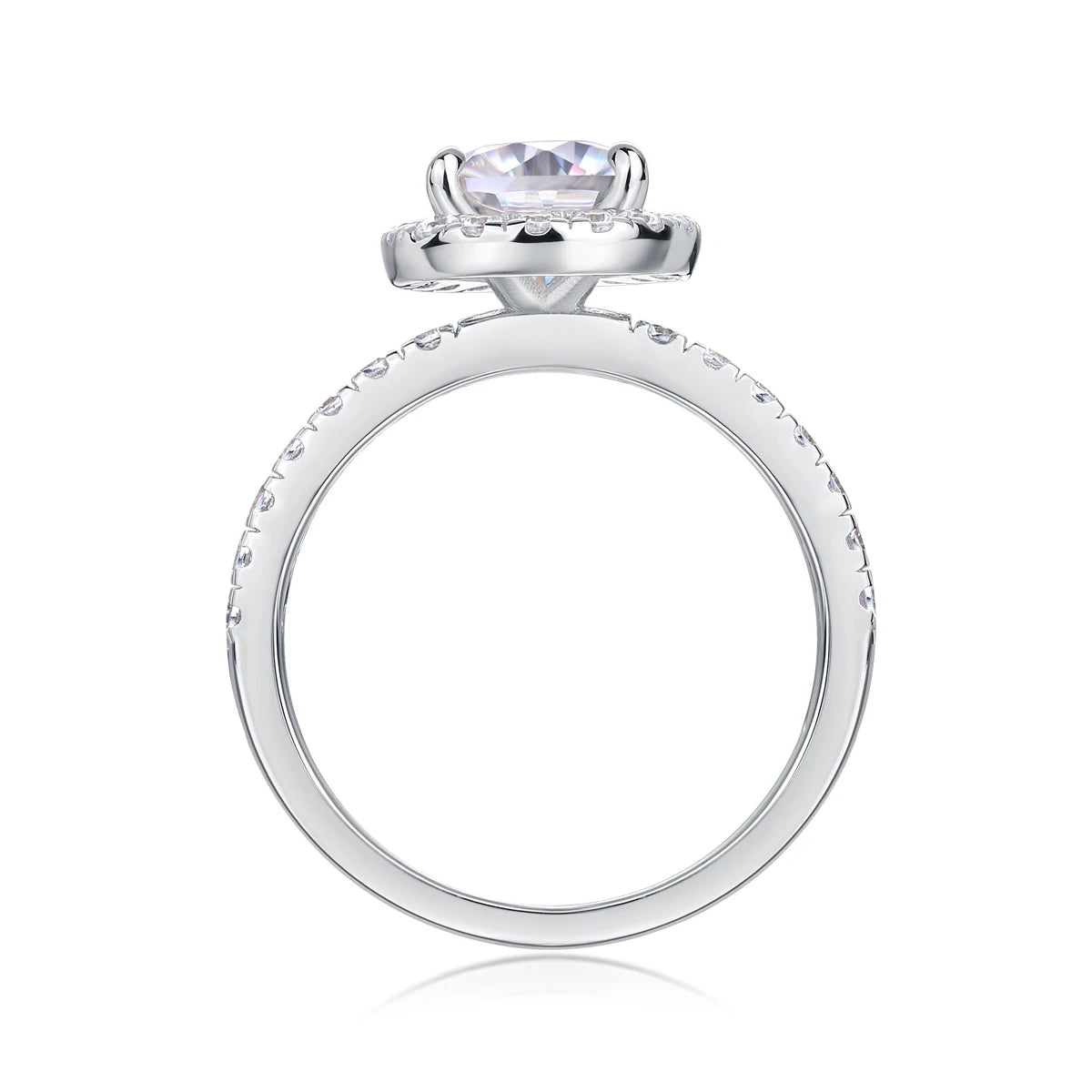sterling silver jewelry - 10 Silver Ring SLM0175R-White-6 side view