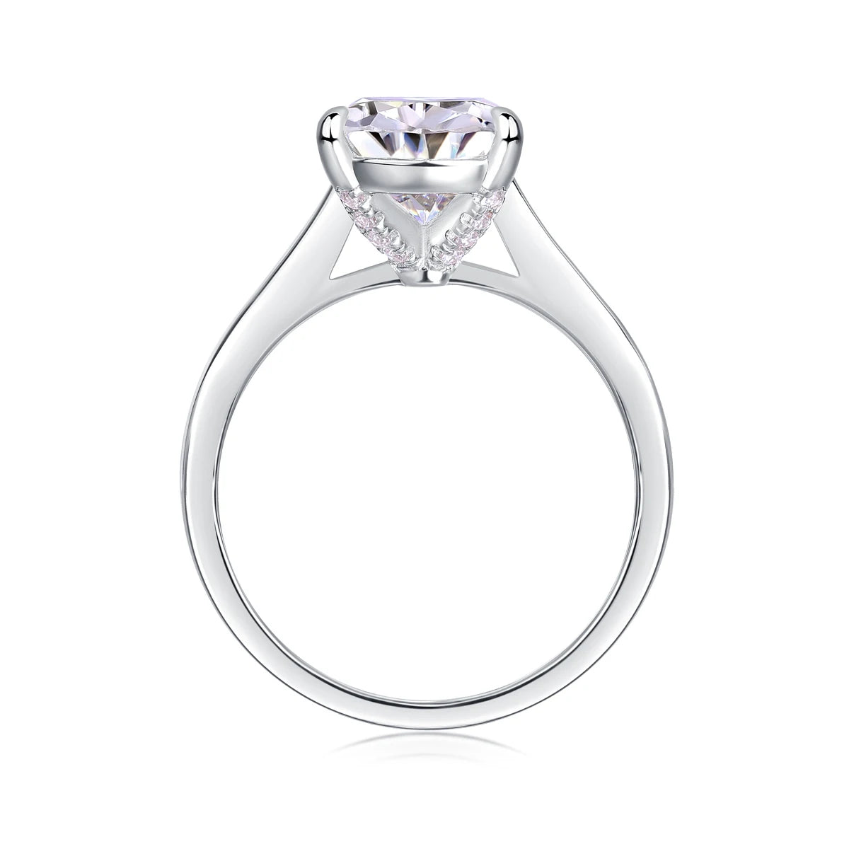sterling silver jewelry - 12 Silver Ring SLM0173R-White-6 side view
