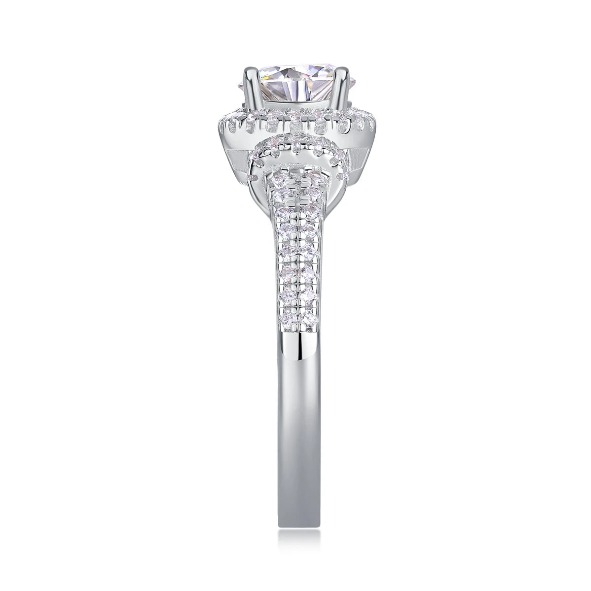 sterling silver jewelry - 16 Silver Ring SLM0168R-White-6 side view