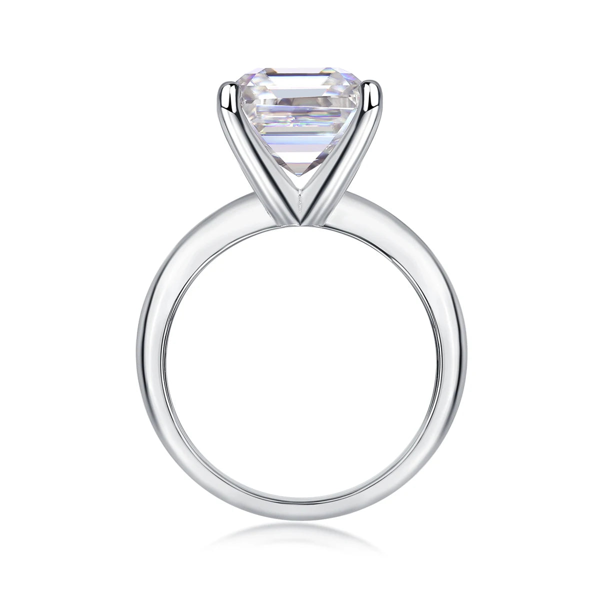 sterling silver jewelry - 17 Silver Ring SLM0167R-White-6 side view