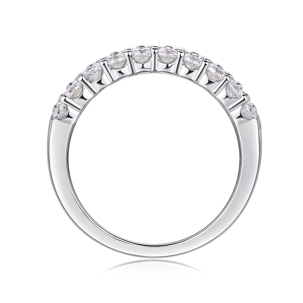 sterling silver jewelry - 18 Silver Ring SLM0166R-White-6 side view