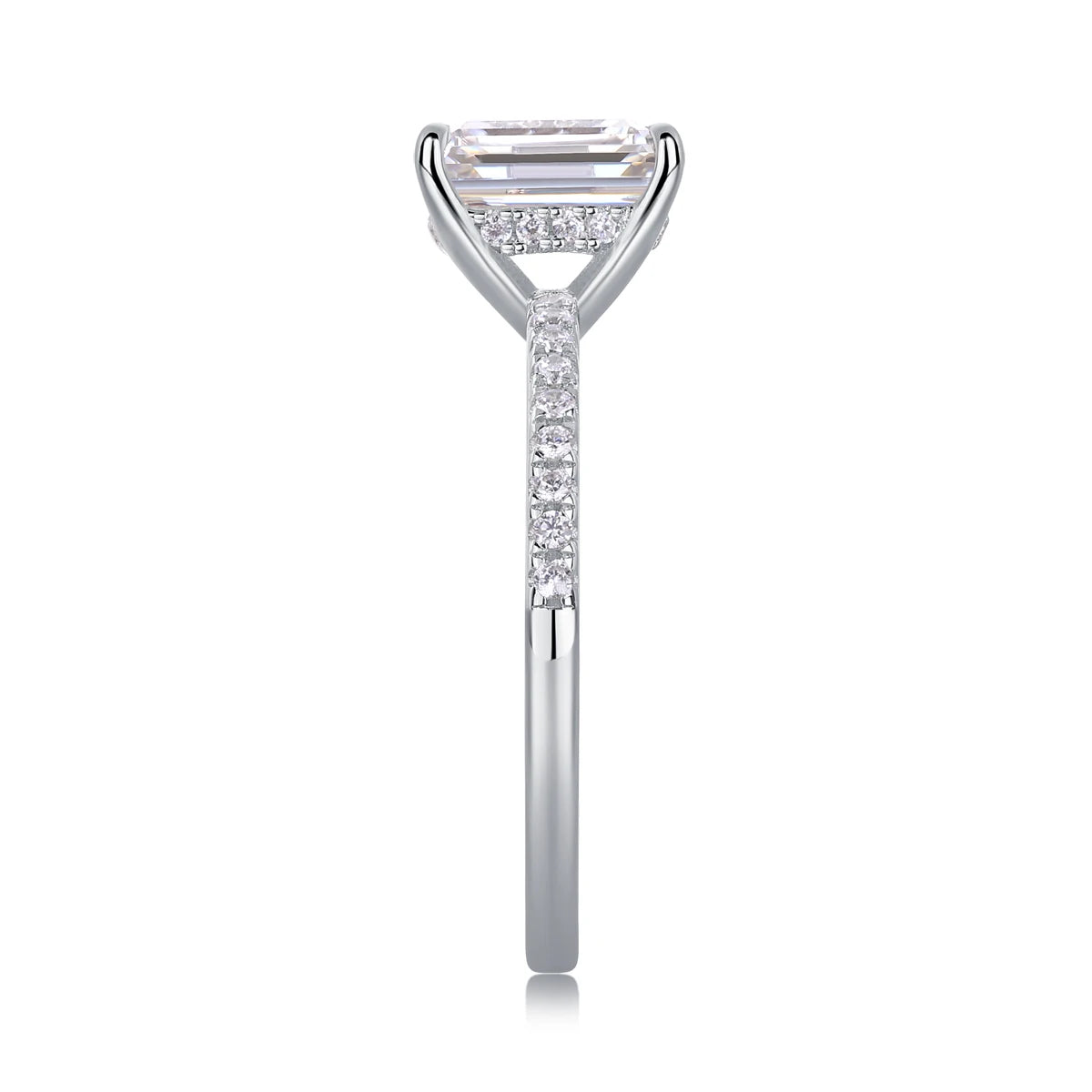 sterling silver jewelry - 20 Silver Ring SLM0164R-White-6 side view
