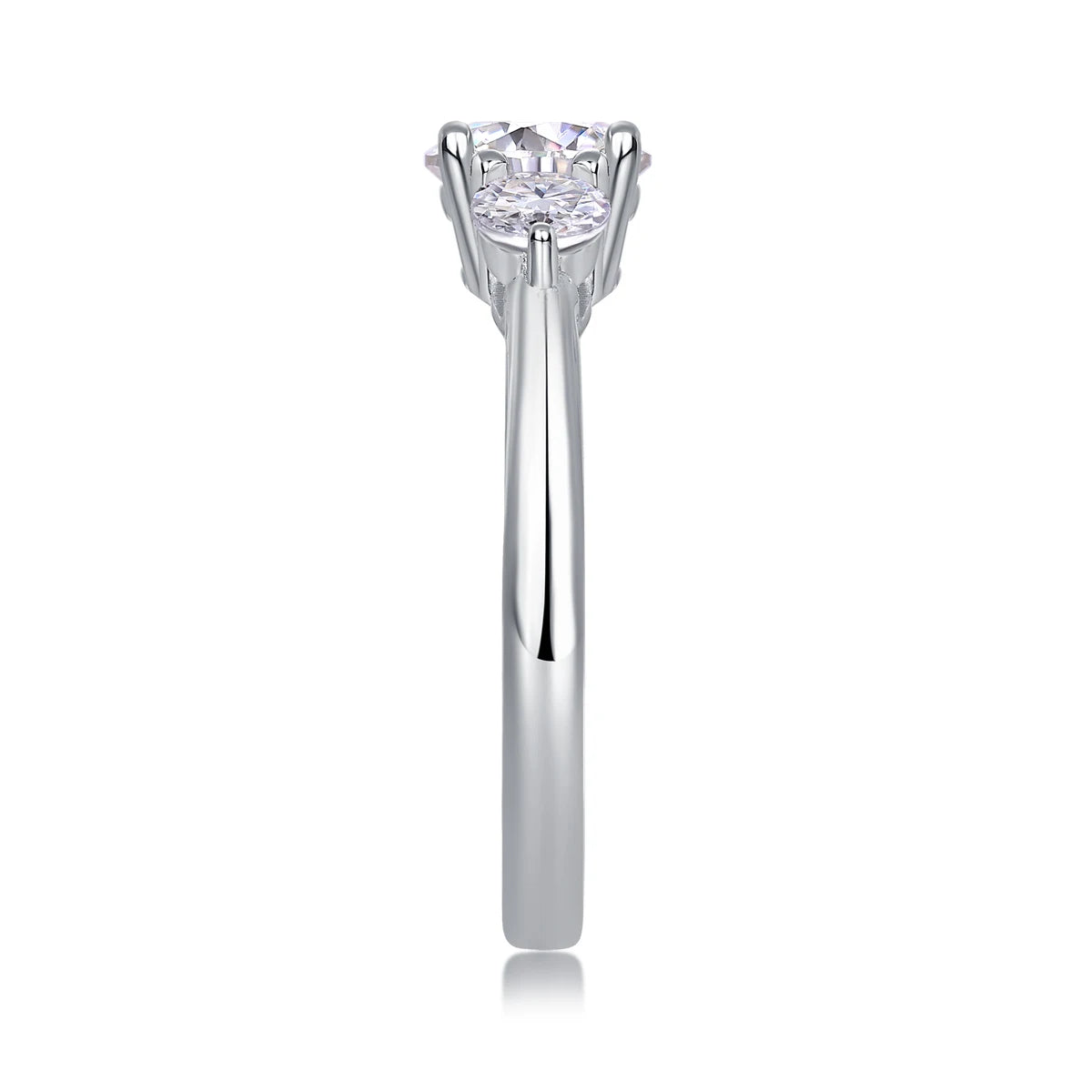 sterling silver jewelry - 21 Silver Ring SLM0163R-White-6 side view