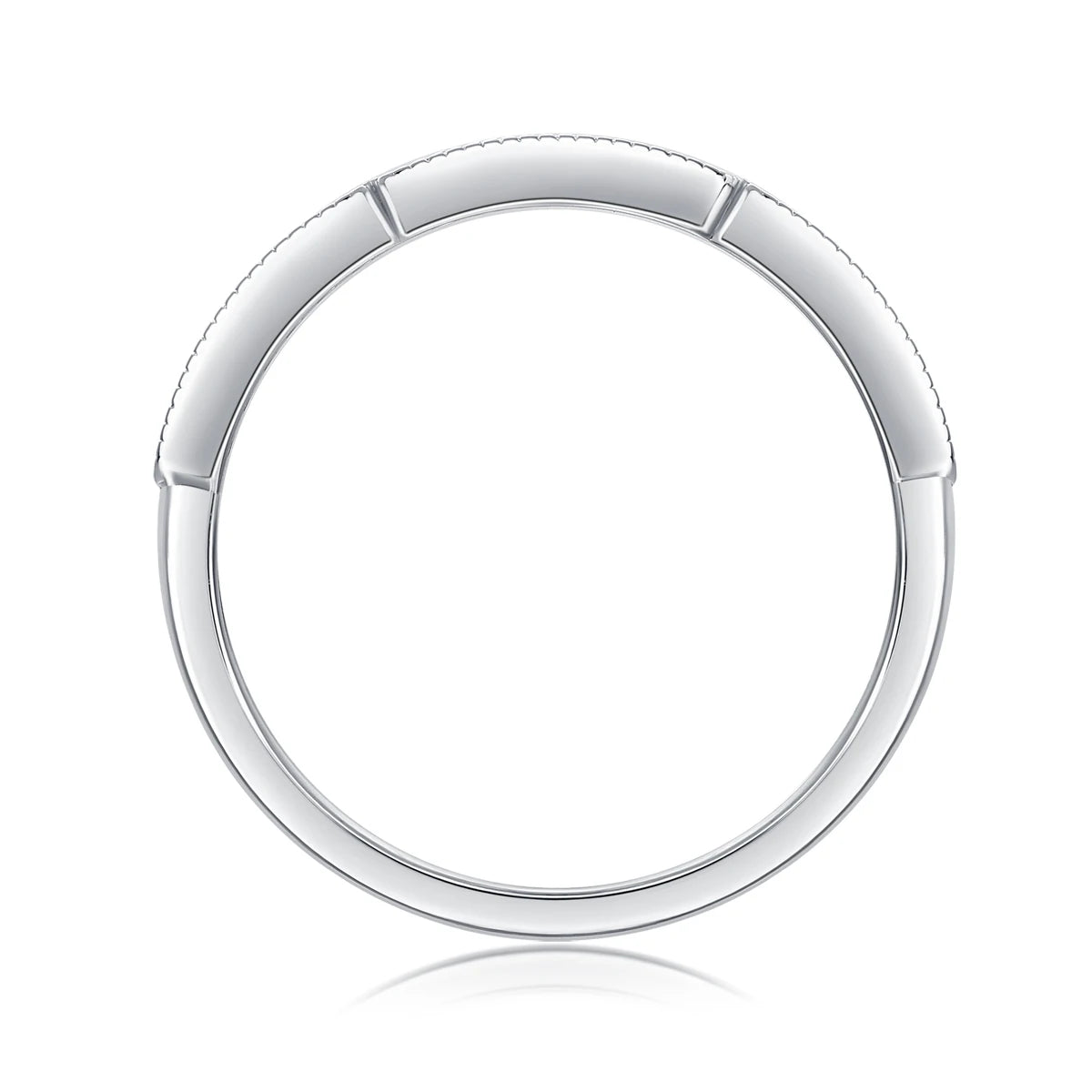 sterling silver jewelry - 22 Silver Ring SLM0162R-White-6 side view