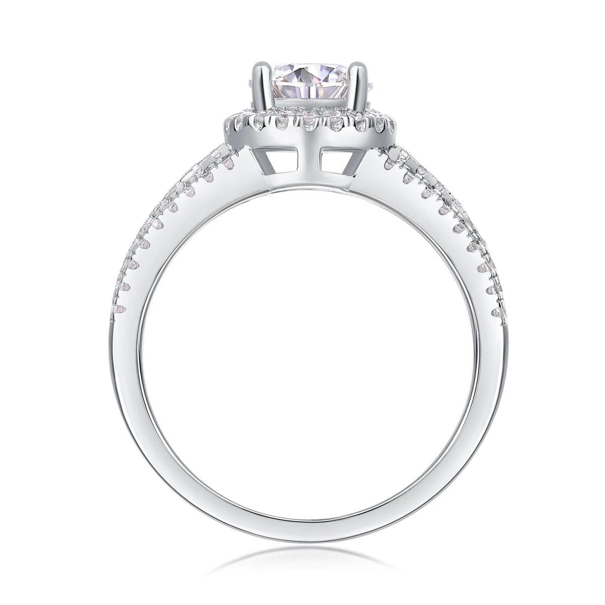 sterling silver jewelry - 25 Silver Ring SLM0159R-White-6 side view
