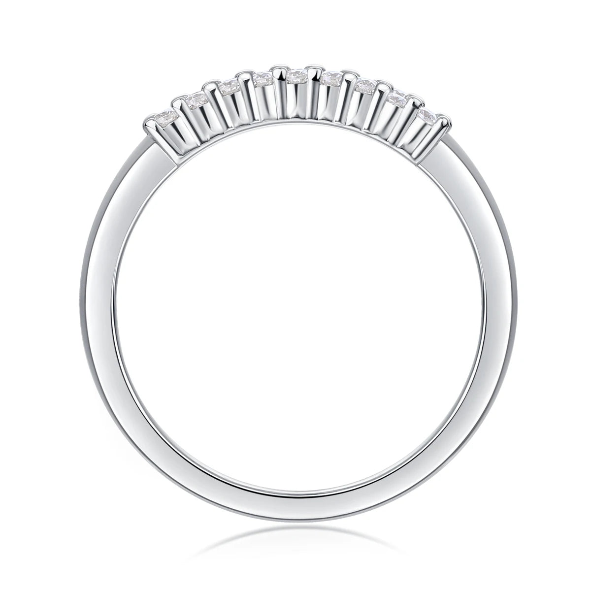 sterling silver jewelry - 26 Silver Ring SLM0158R-White-6 side view