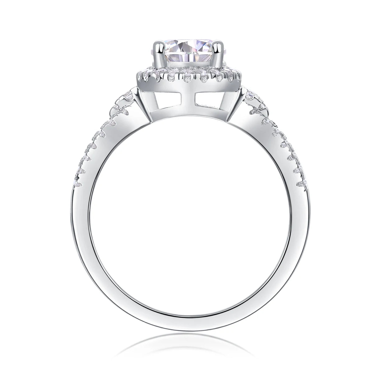 sterling silver jewelry - 27 Silver Ring SLM0157R-White-6 side view