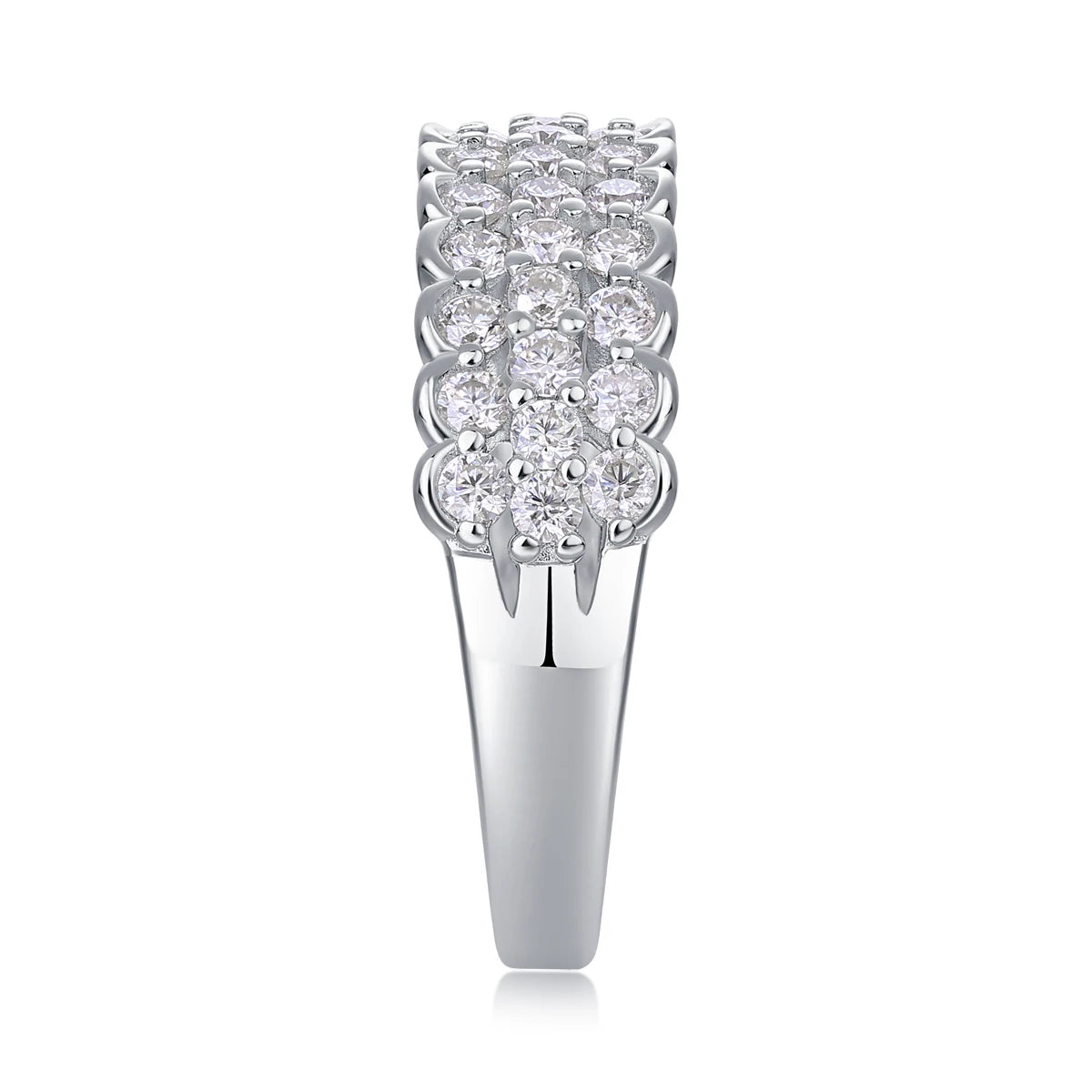 sterling silver jewelry - 28 Silver Ring SLM0156R-White-6 side view