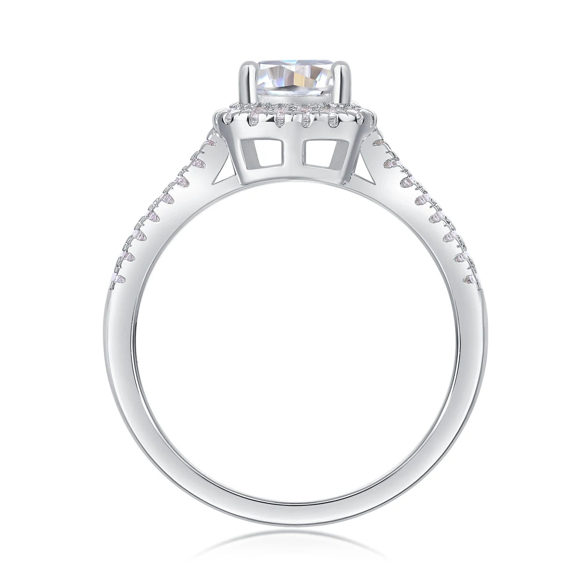 sterling silver jewelry - 29 Silver Ring SLM0155R-White-6 side view