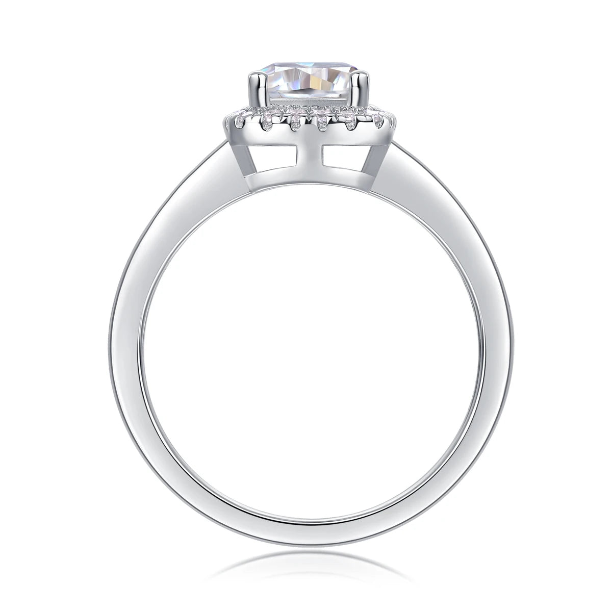 sterling silver jewelry - 30 Silver Ring SLM0154R-White-6 side view