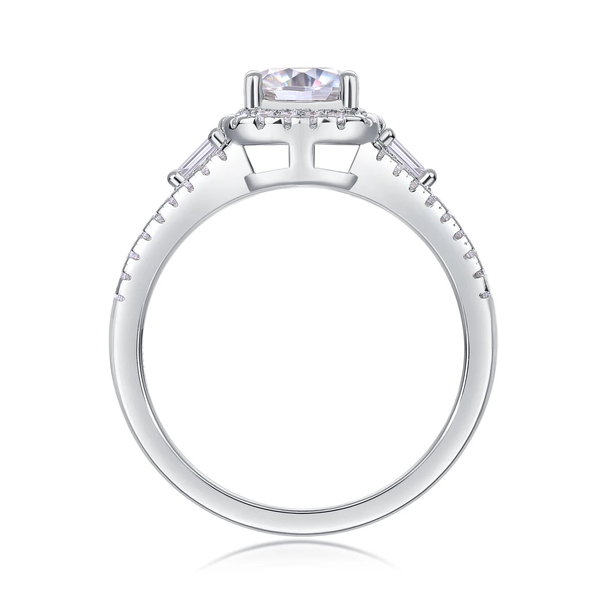 sterling silver jewelry - 31 Silver Ring SLM0153R-White-6 side view