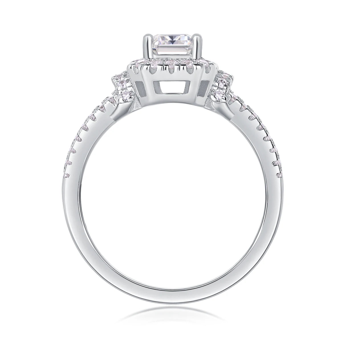 sterling silver jewelry - 34 Silver Ring SLM0150R-White-6 side view
