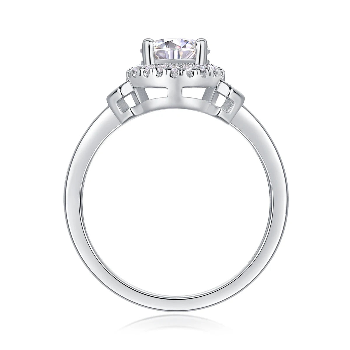 sterling silver jewelry - 35 Silver Ring SLM0149R-White-6 side view
