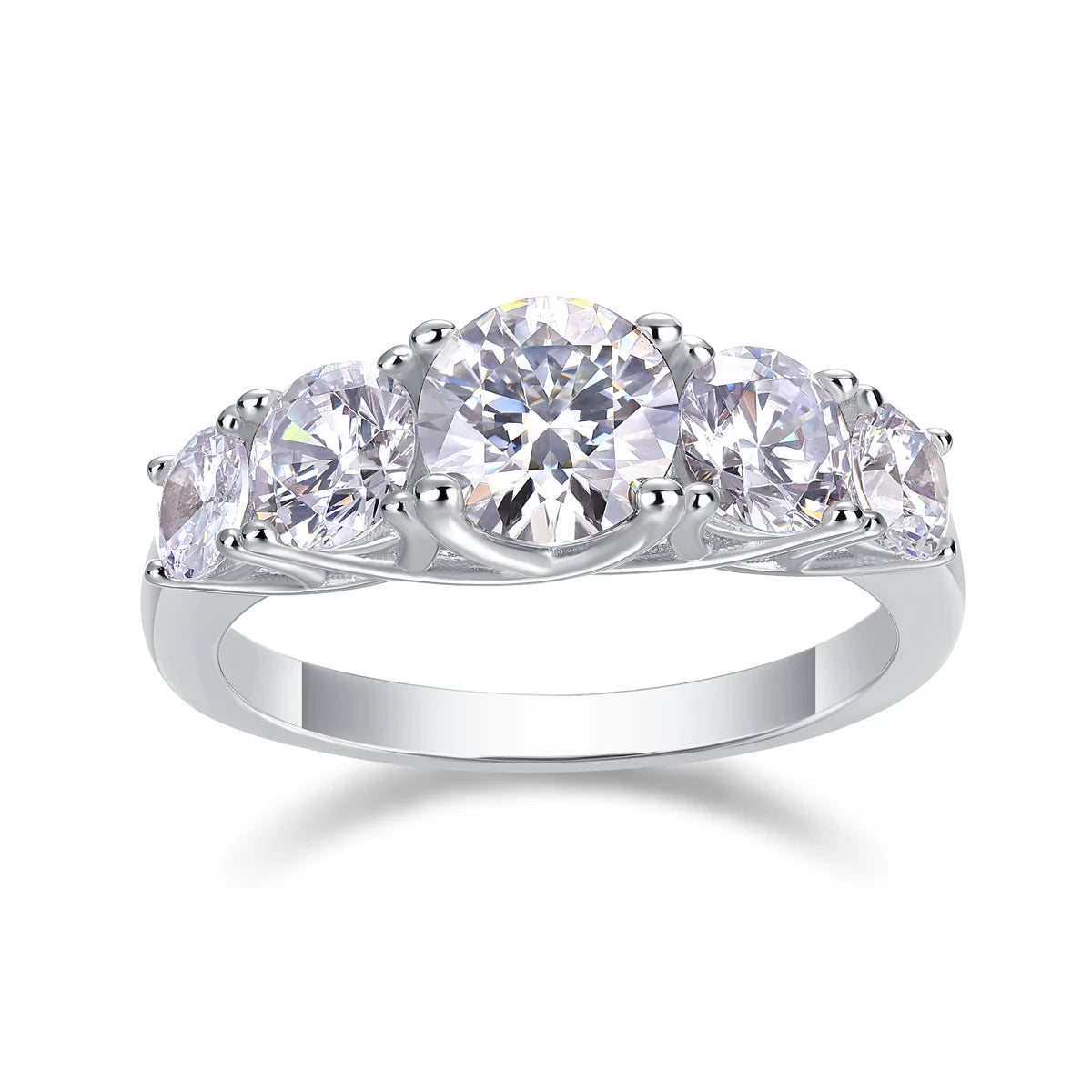 sterling silver jewelry - Silver Ring SLM0185R-White-6 side view